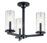 Kichler Crosby 3-Light Black Modern/Contemporary Chandelier