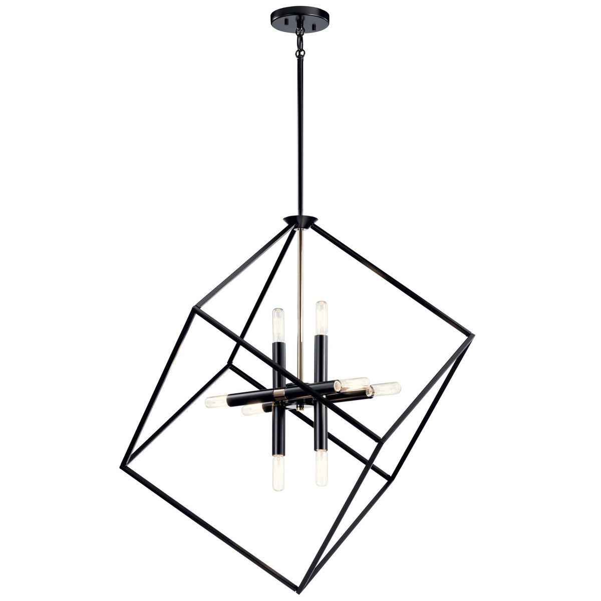 Kichler Cartone 8-Light Black Modern/Contemporary Cage Chandelier