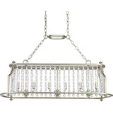 Progress Lighting Desiree 6-Light Silver Ridge Glam Linear Large Hanging Kitchen Island Light