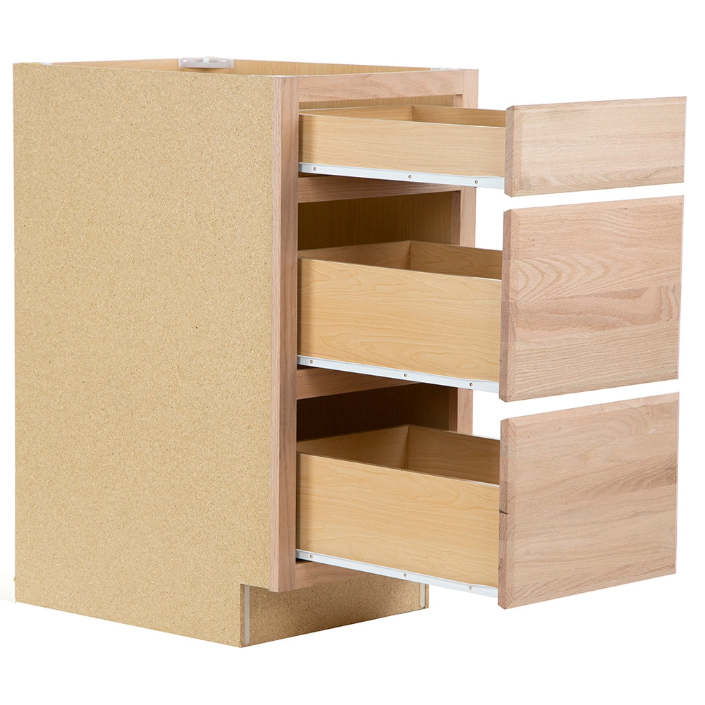 Project Source Ready to Finish 18-in W x 35-in H x 21-in D 3-Drawer Freestanding Cabinet Bank, Natural Rustic Oak