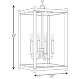 Progress Lighting Fontayne 4-Light Antique Bronze Industrial Square Medium Hanging Pendant Light