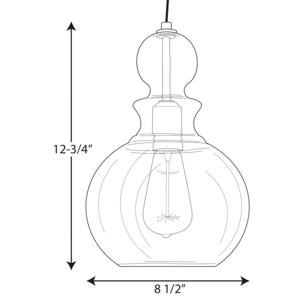 Progress Lighting Staunton 3-Light Antique Bronze Bohemian/Global Tinted Glass Globe Small Hanging Pendant Light