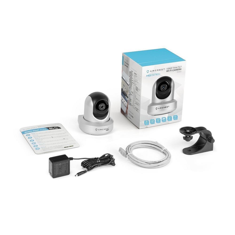 ProHD 1080p Wi-Fi Wireless IP Security Camera 1920TVL, Pan/Tilt, Night Vision, 2-Way Audio, Silver - Super Arbor