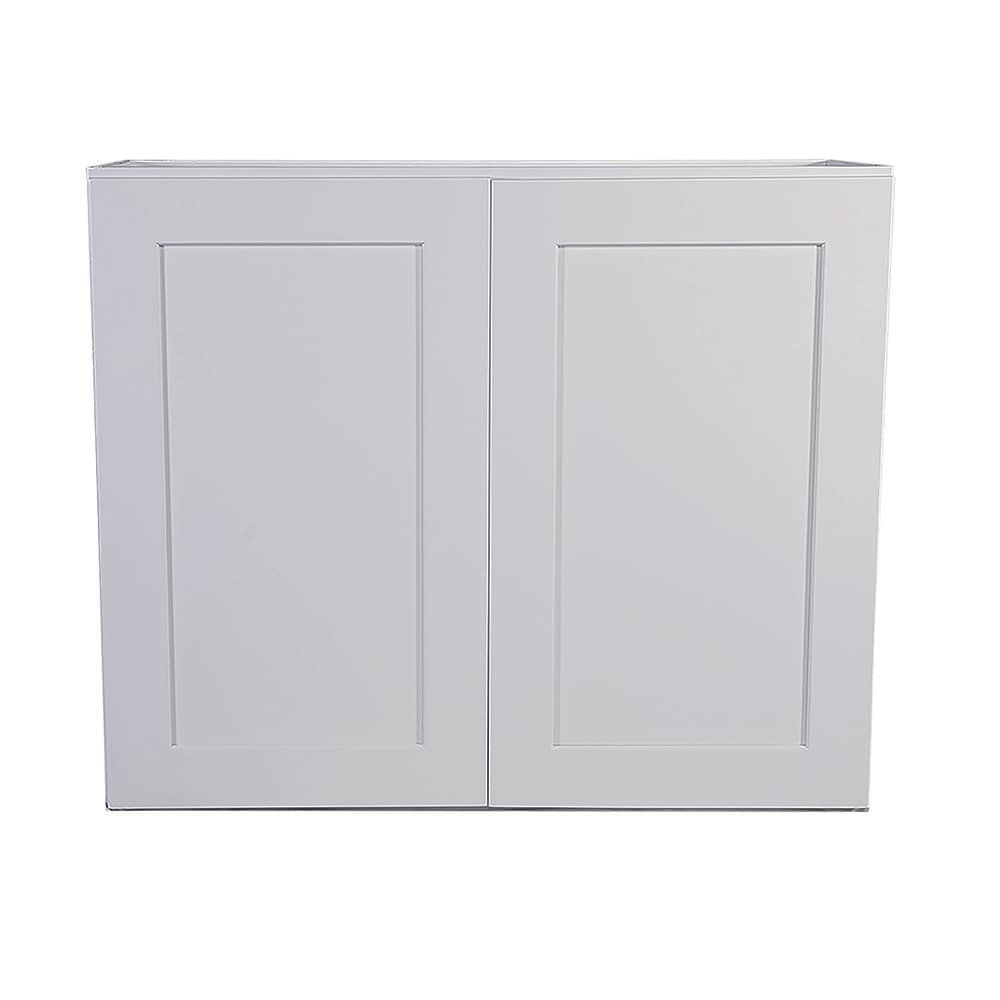 Design House Brookings 36-in W x 24-in H x 12-in D White Maple Wall Fully Assembled Plywood Cabinet (Recessed Panel Shaker Door Style)