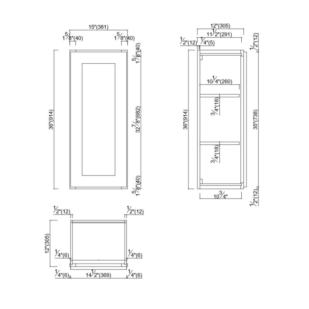 Design House Brookings 15-in W x 36-in H x 12-in D White Maple Wall Ready To Assemble Plywood Cabinet (Recessed Panel Shaker Door Style)