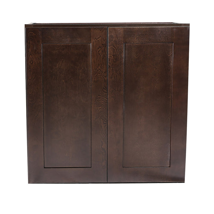 Design House Brookings 24-in W x 36-in H x 12-in D Espresso Maple Wall Ready To Assemble Plywood Cabinet (Recessed Panel Shaker Door Style)
