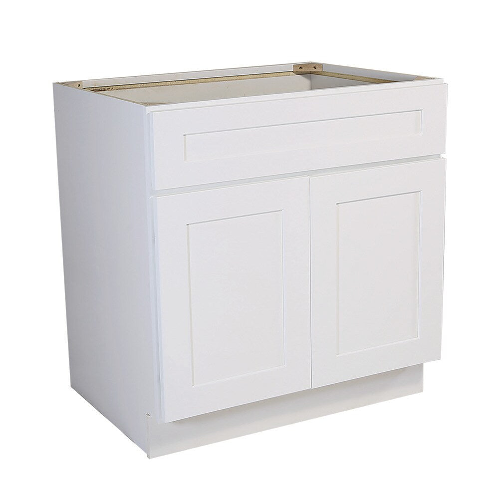 Design House Brookings 48-in W x 34.5-in H x 24-in D White Maple Sink Base Ready To Assemble Plywood Cabinet (Recessed Panel Shaker Style)