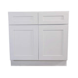 Design House Brookings 42-in W x 34.5-in H x 24-in D White Maple 2-Drawers Base Fully Assembled Plywood Cabinet (Recessed Panel Shaker Style)