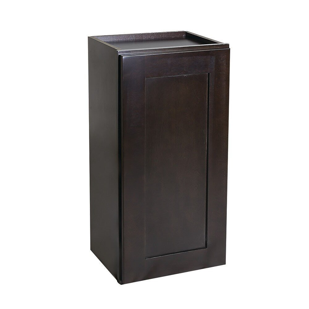 Design House Brookings 12-in W x 36-in H x 12-in D Espresso Maple Wall Ready To Assemble Plywood Cabinet (Recessed Panel Shaker Door Style)