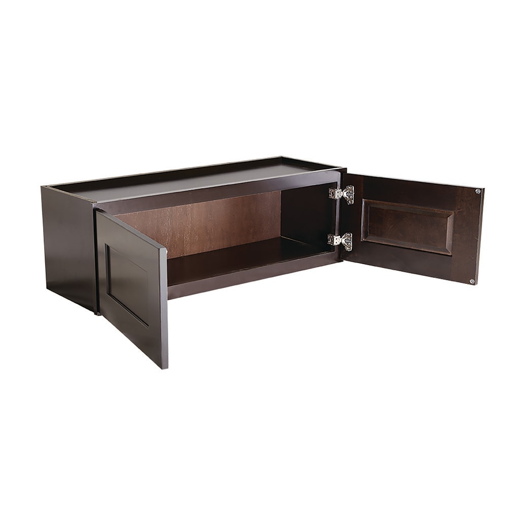 Design House Brookings 36-in W x 21-in H x 12-in D Espresso Maple Wall Ready To Assemble Plywood Cabinet (Recessed Panel Shaker Door Style)