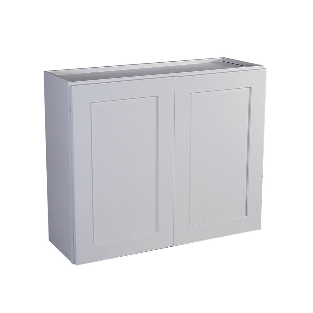 Design House Brookings 36-in W x 30-in H x 12-in D White Maple Wall Fully Assembled Plywood Cabinet (Recessed Panel Shaker Door Style)