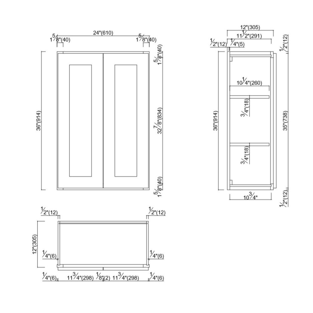 Design House Brookings 24-in W x 36-in H x 12-in D Espresso Maple Wall Ready To Assemble Plywood Cabinet (Recessed Panel Shaker Door Style)