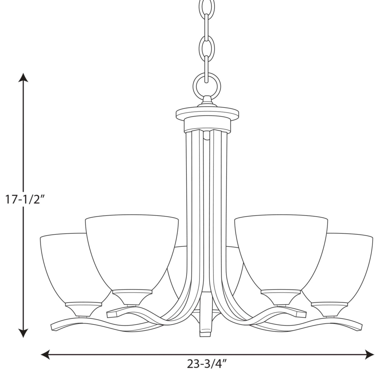 Progress Lighting Laird 5-Light Brushed Nickel Traditional Chandelier