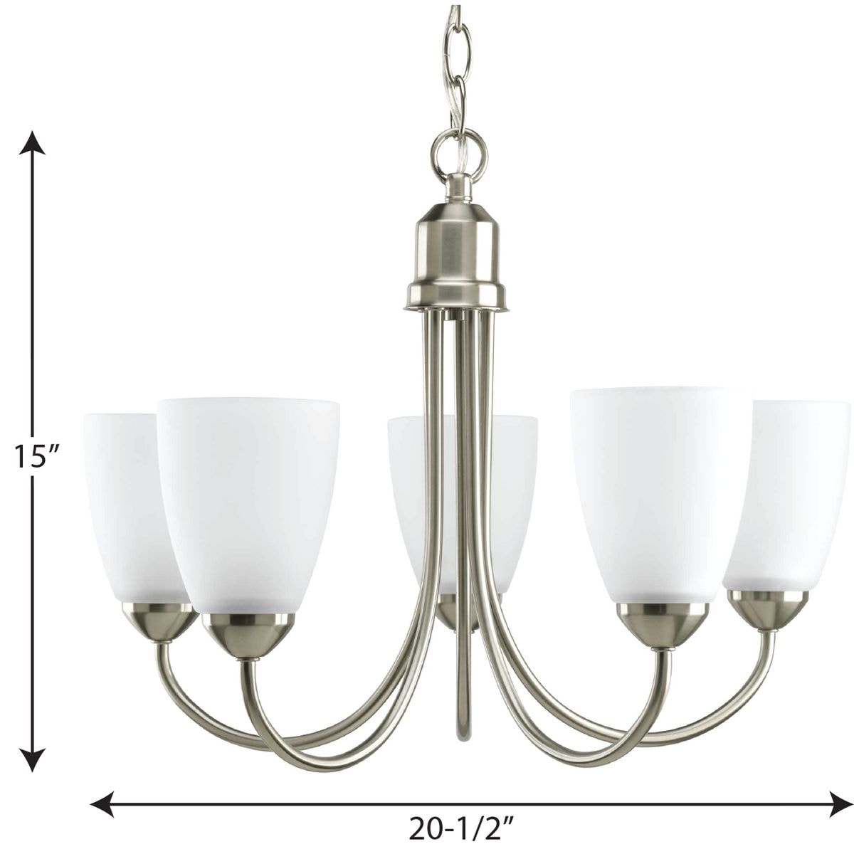 Progress Lighting Gather 5-Light Brushed Nickel Traditional Chandelier
