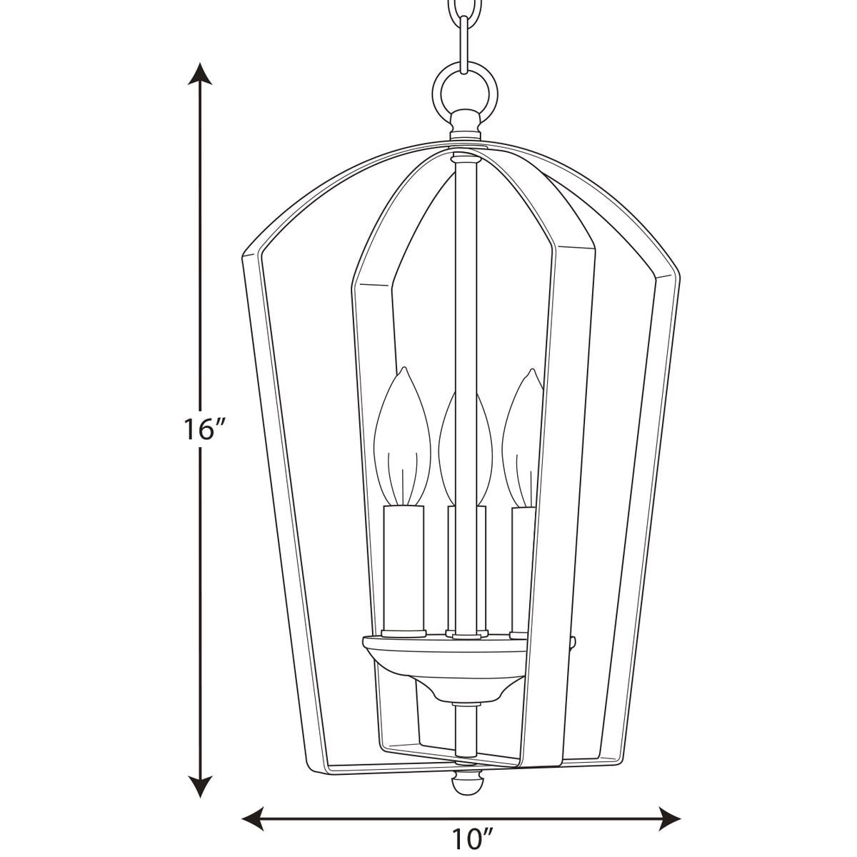 Progress Lighting Gather 3-Light Antique Bronze Traditional Geometric Medium Hanging Pendant Light