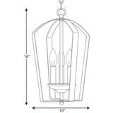 Progress Lighting Gather 3-Light Antique Bronze Traditional Geometric Medium Hanging Pendant Light