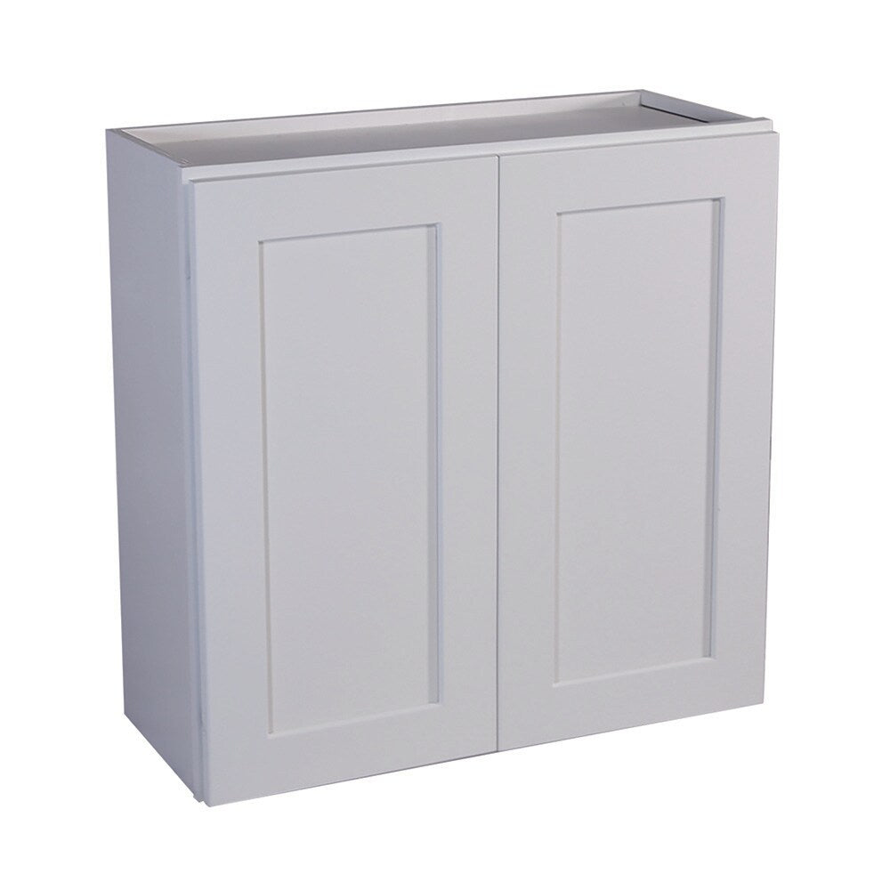 Design House Brookings 30-in W x 24-in H x 12-in D White Maple Wall Fully Assembled Plywood Cabinet (Recessed Panel Shaker Door Style)