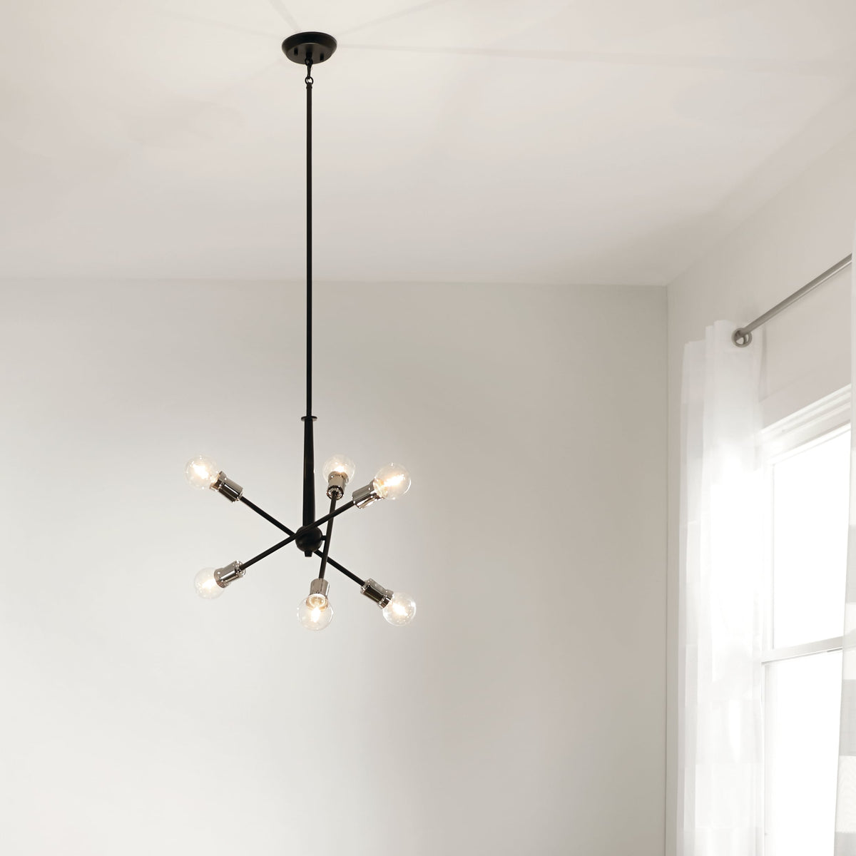Kichler Armstrong 6-Light Black Mid-century Chandelier