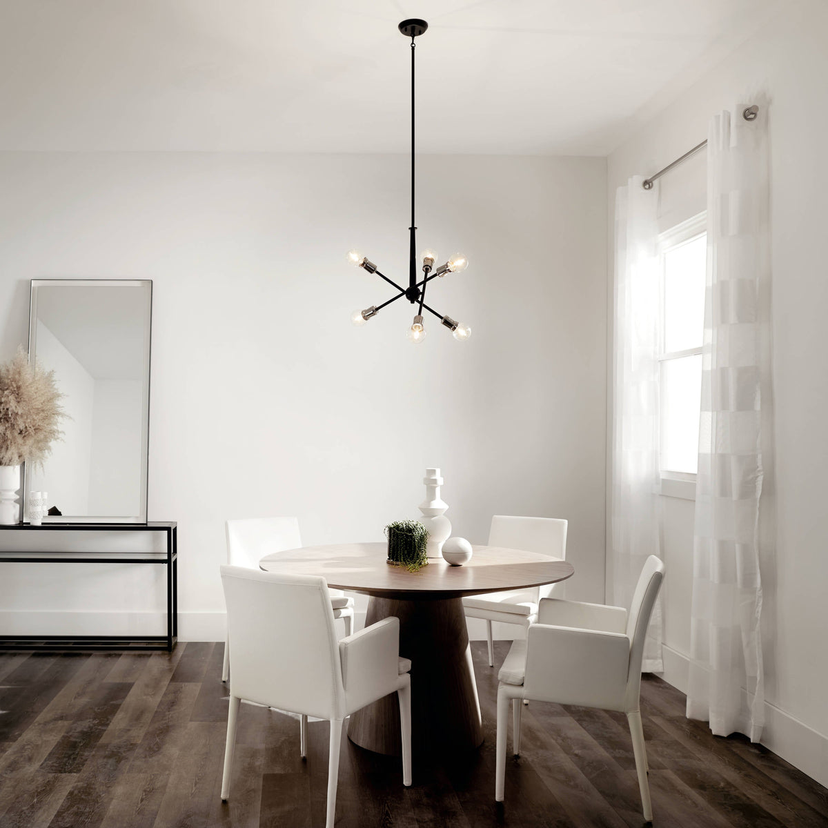 Kichler Armstrong 6-Light Black Mid-century Chandelier