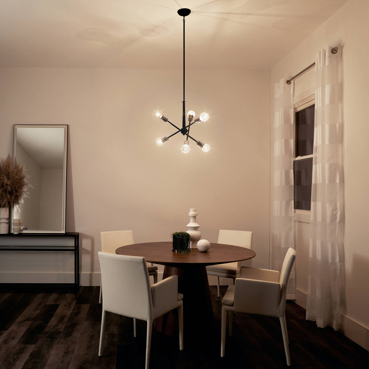 Kichler Armstrong 6-Light Black Mid-century Chandelier