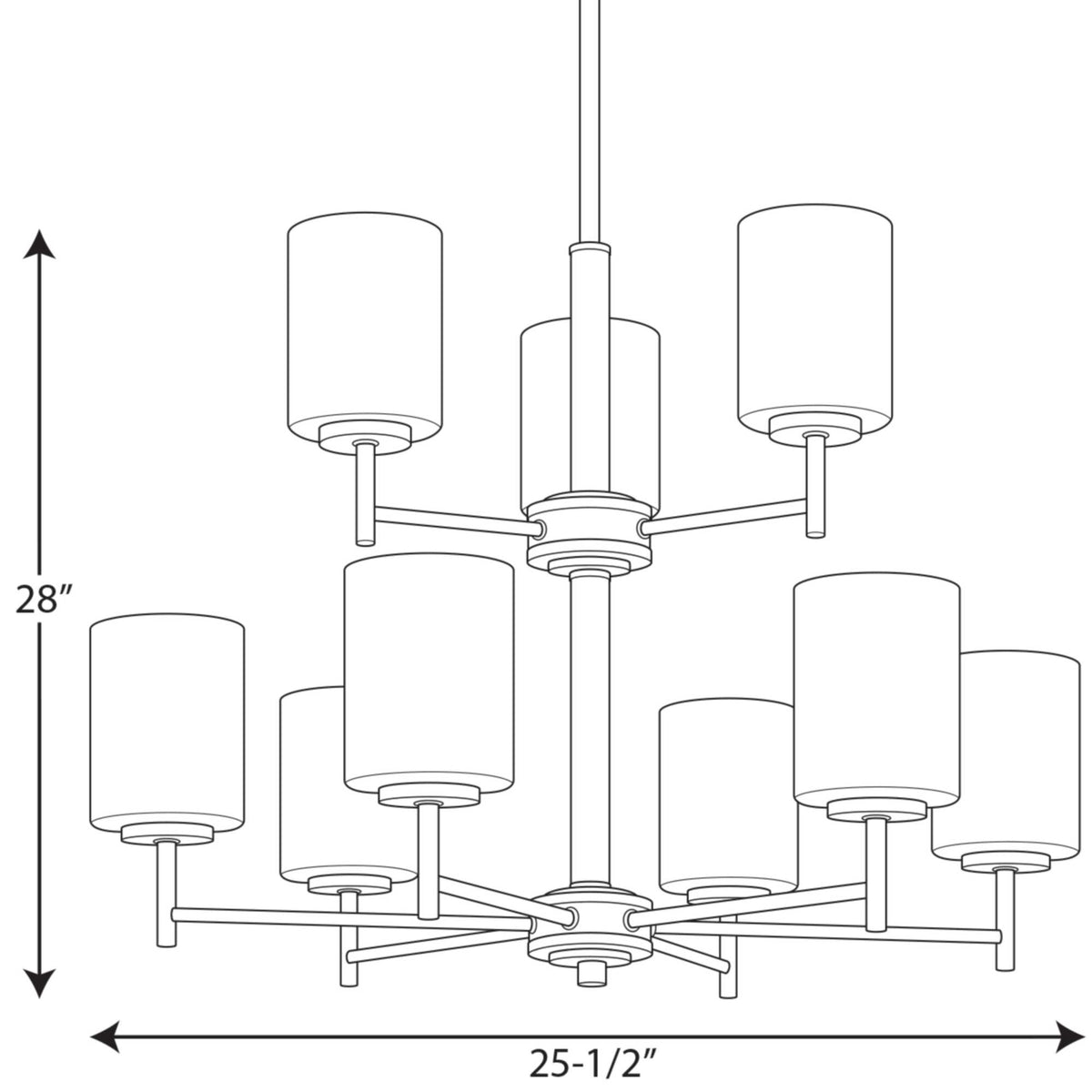 Progress Lighting Replay 9-Light Black Modern/Contemporary Chandelier