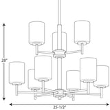 Progress Lighting Replay 9-Light Black Modern/Contemporary Chandelier