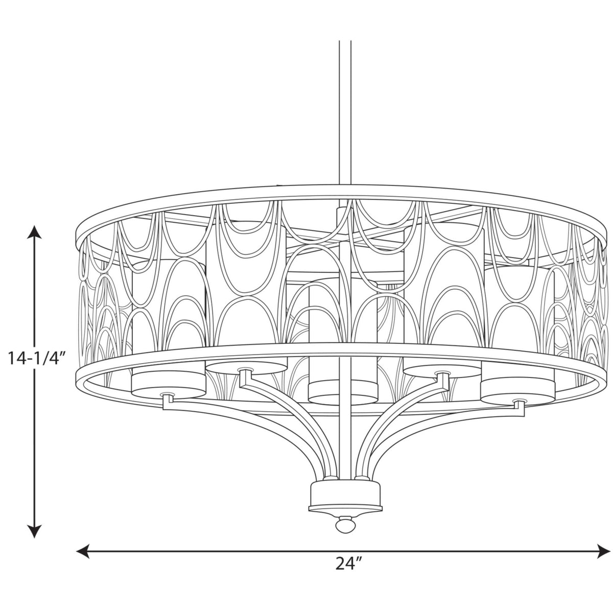 Progress Lighting Cirrine 5-Light Antique Bronze Transitional Chandelier