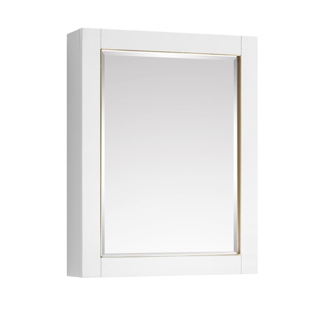 Avanity Allie/Austen 22-in x 28-in Surface Mount White Mirrored Soft Close Medicine Cabinet