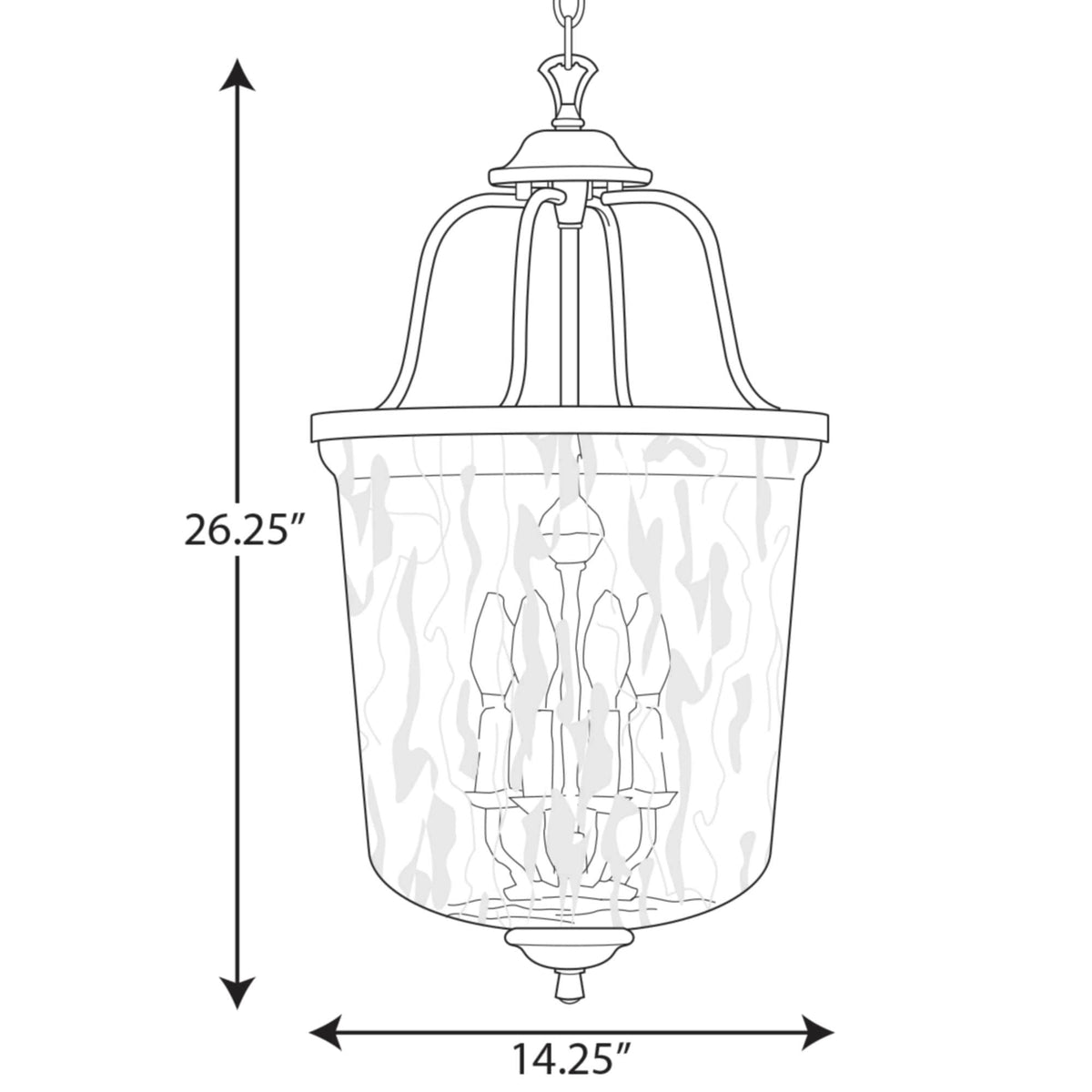 Progress Lighting Bowman 4-Light Matte Black Coastal Clear Glass Bell Medium Hanging Pendant Light