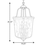Progress Lighting Bowman 4-Light Matte Black Coastal Clear Glass Bell Medium Hanging Pendant Light