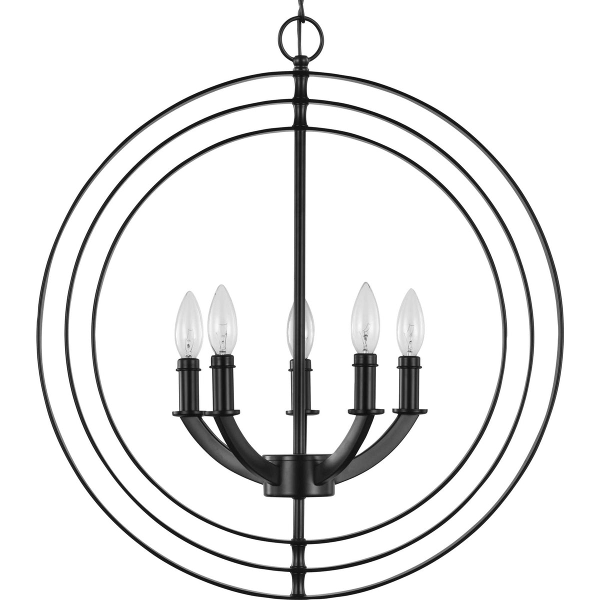 Progress Lighting Equinox 5-Light Matte Black Transitional Chandelier