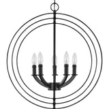Progress Lighting Equinox 5-Light Matte Black Transitional Chandelier