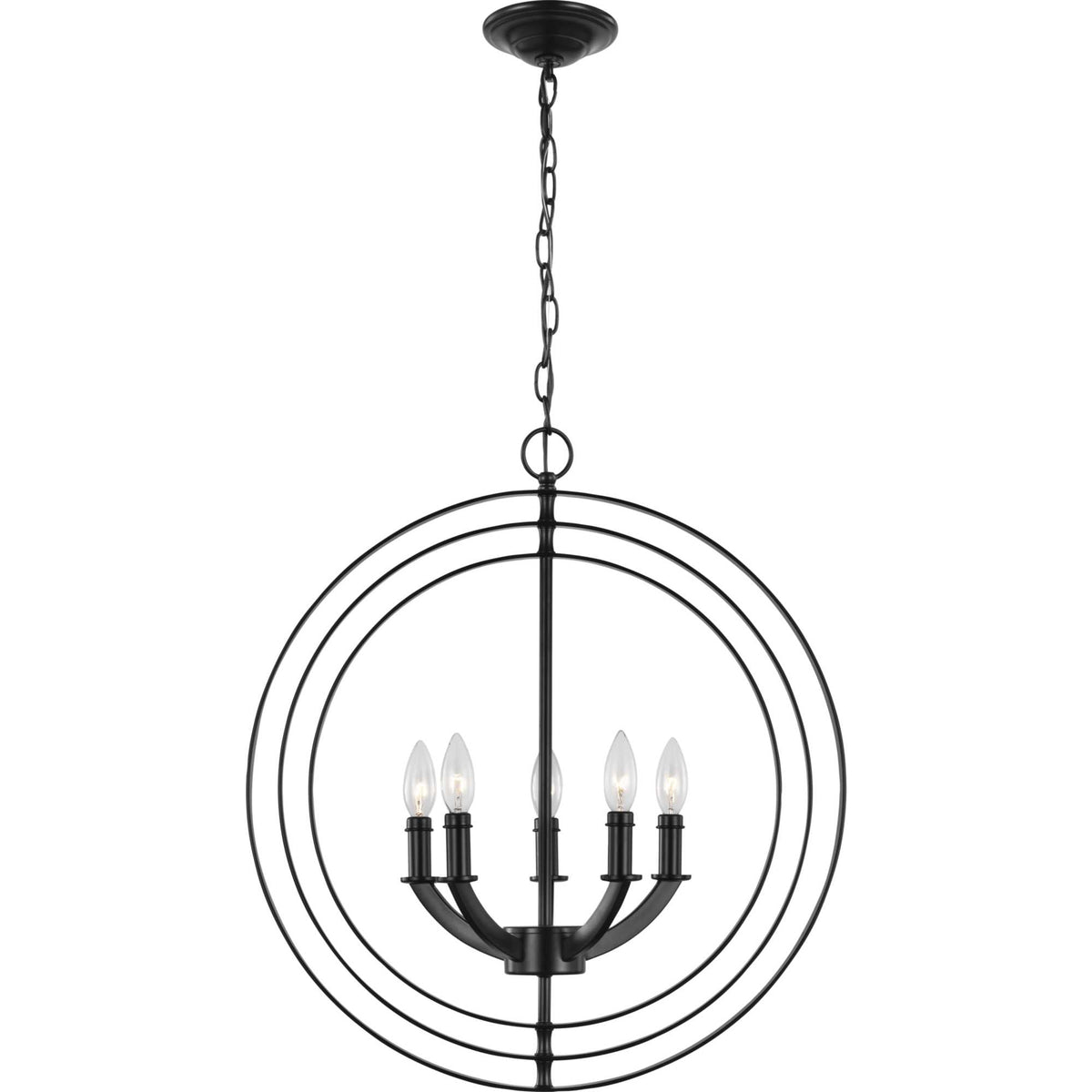 Progress Lighting Equinox 5-Light Matte Black Transitional Chandelier