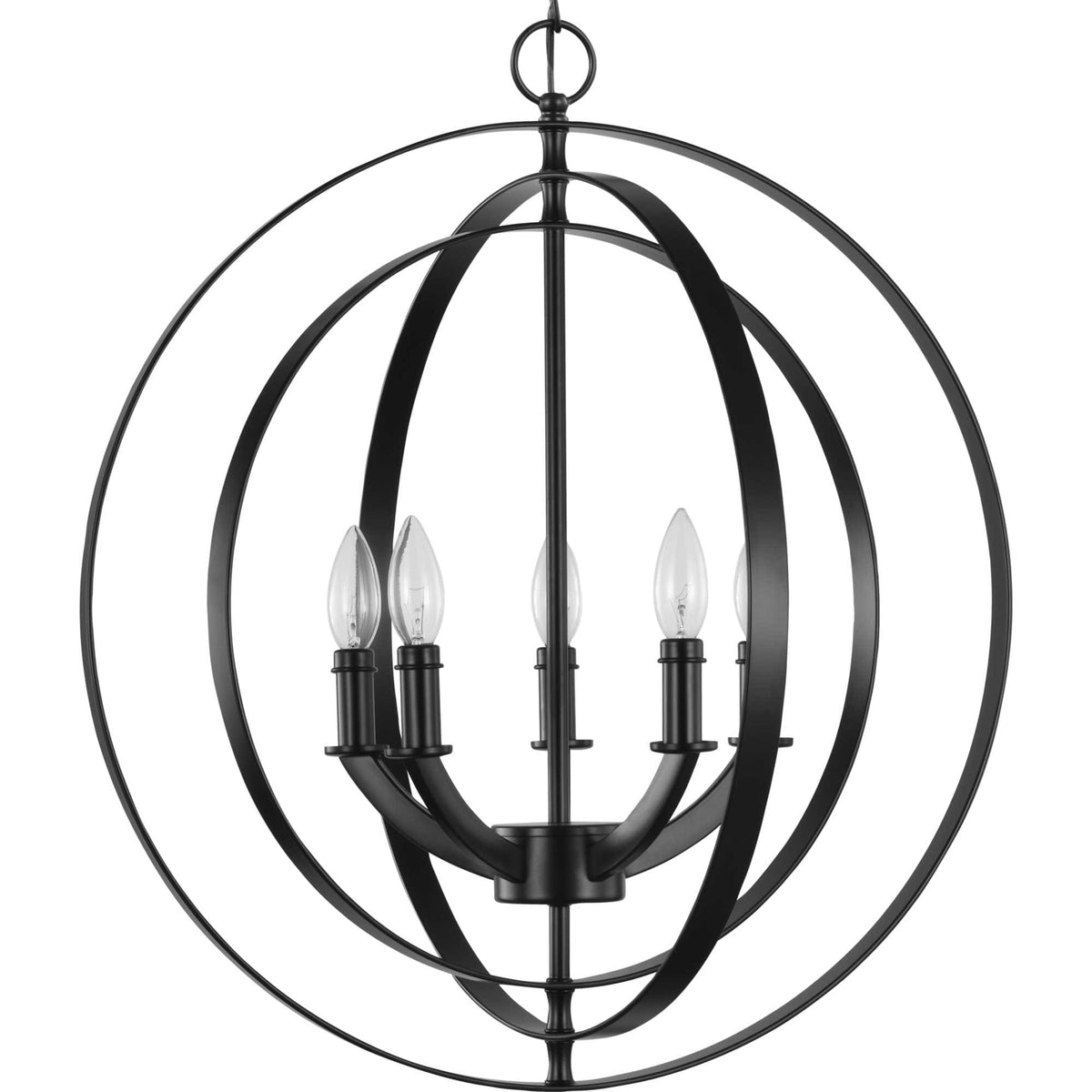 Progress Lighting Equinox 5-Light Matte Black Transitional Chandelier