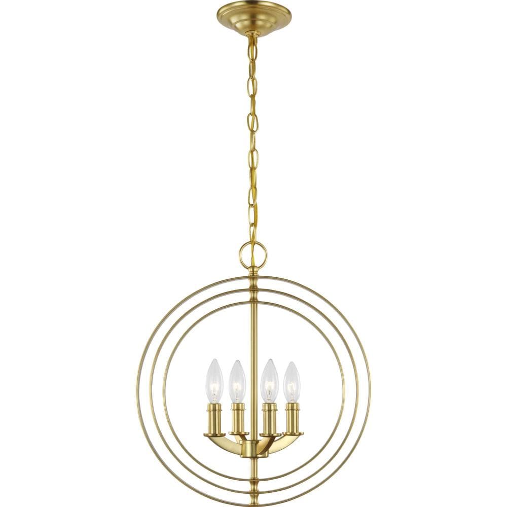 Progress Lighting Equinox 4-Light Antique Bronze Transitional Geometric Medium Hanging Pendant Light