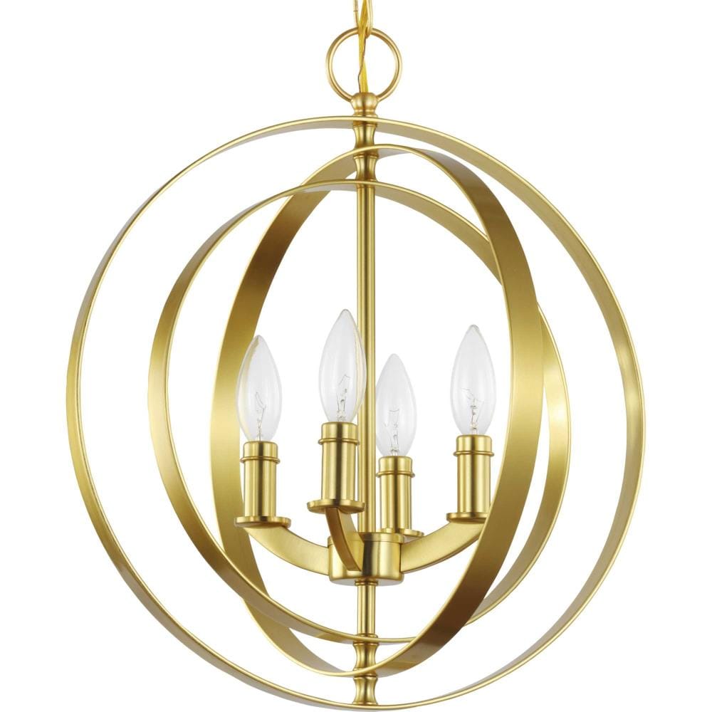 Progress Lighting Equinox 4-Light Antique Bronze Transitional Geometric Medium Hanging Pendant Light
