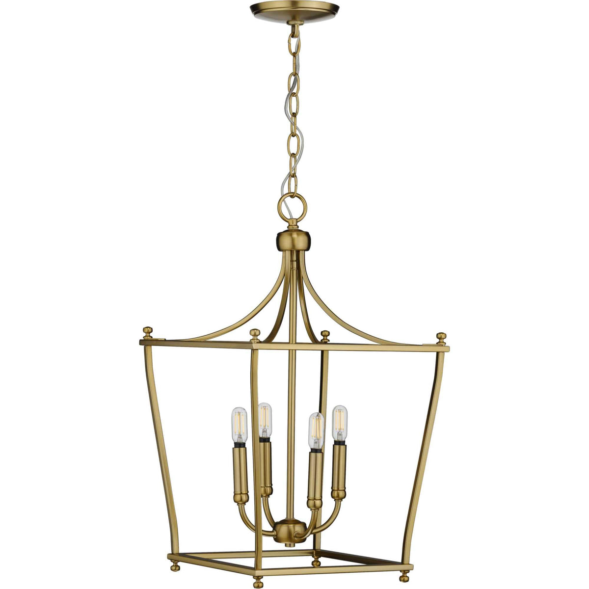 Progress Lighting Parkhurst 4-Light Brushed Bronze Traditional Lantern Medium Hanging Pendant Light