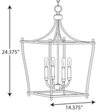 Progress Lighting Parkhurst 4-Light Brushed Bronze Traditional Lantern Medium Hanging Pendant Light