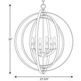 Progress Lighting Equinox 6-Light Matte Black Transitional Chandelier