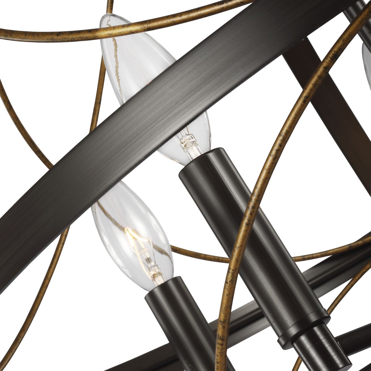 Progress Lighting Brandywine 5-Light Antique Bronze Transitional Globe Medium Hanging Pendant Light