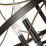 Progress Lighting Brandywine 5-Light Antique Bronze Transitional Globe Medium Hanging Pendant Light