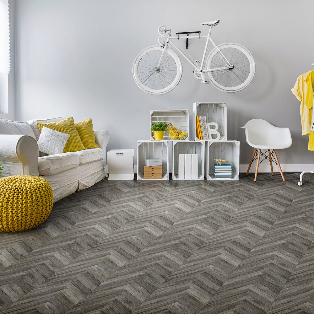 Congoleum AirStep Advantage Wonder Porpoise Wood Look Sheet Vinyl, 12-ft Width, Cut-to-Length, Low-Gloss, 18-mil Wear Layer