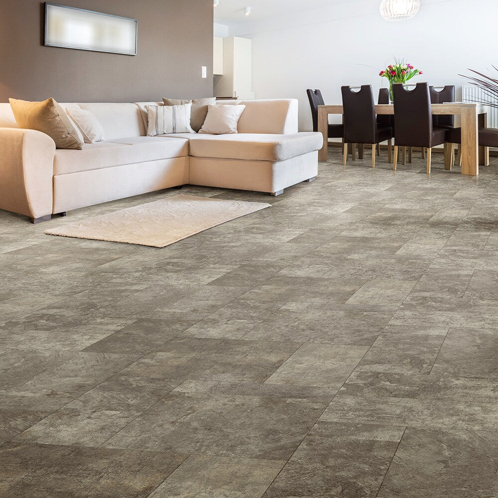 Congoleum AirStep Evolution Contour Hillsborough Beige Stone Look Sheet Vinyl, Low-Gloss, 12-ft W, Cut-to-Length