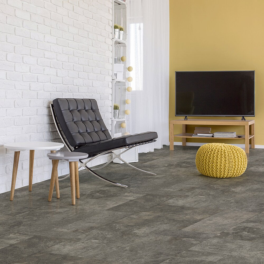 Congoleum AirStep Evolution Contour Himalayan Dusk Stone Look Low-Gloss Sheet Vinyl, 12-ft Wide, Cut-to-Length