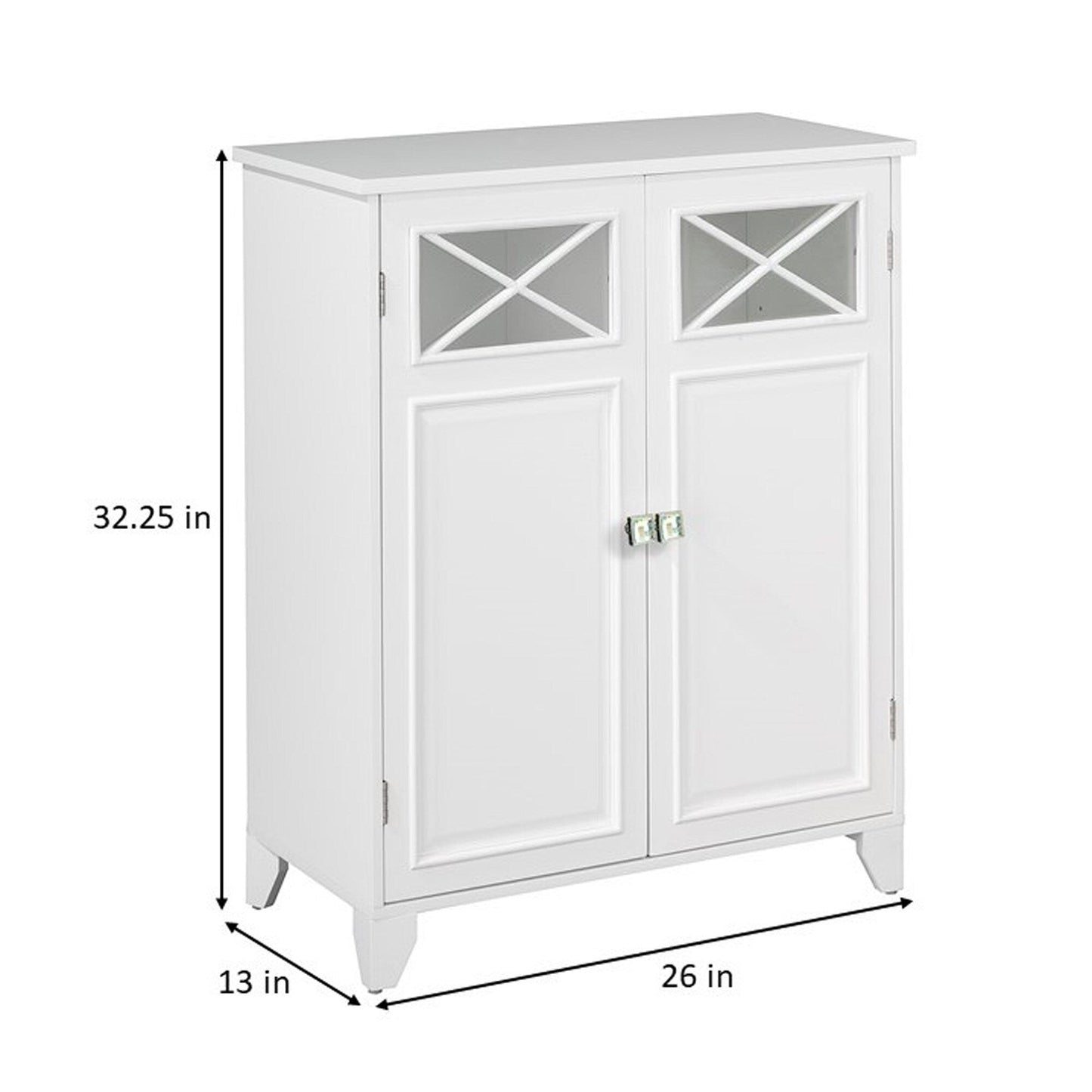 Teamson Home Dawson 26-in x 32.25-in x 13-in White Freestanding Linen Cabinet
