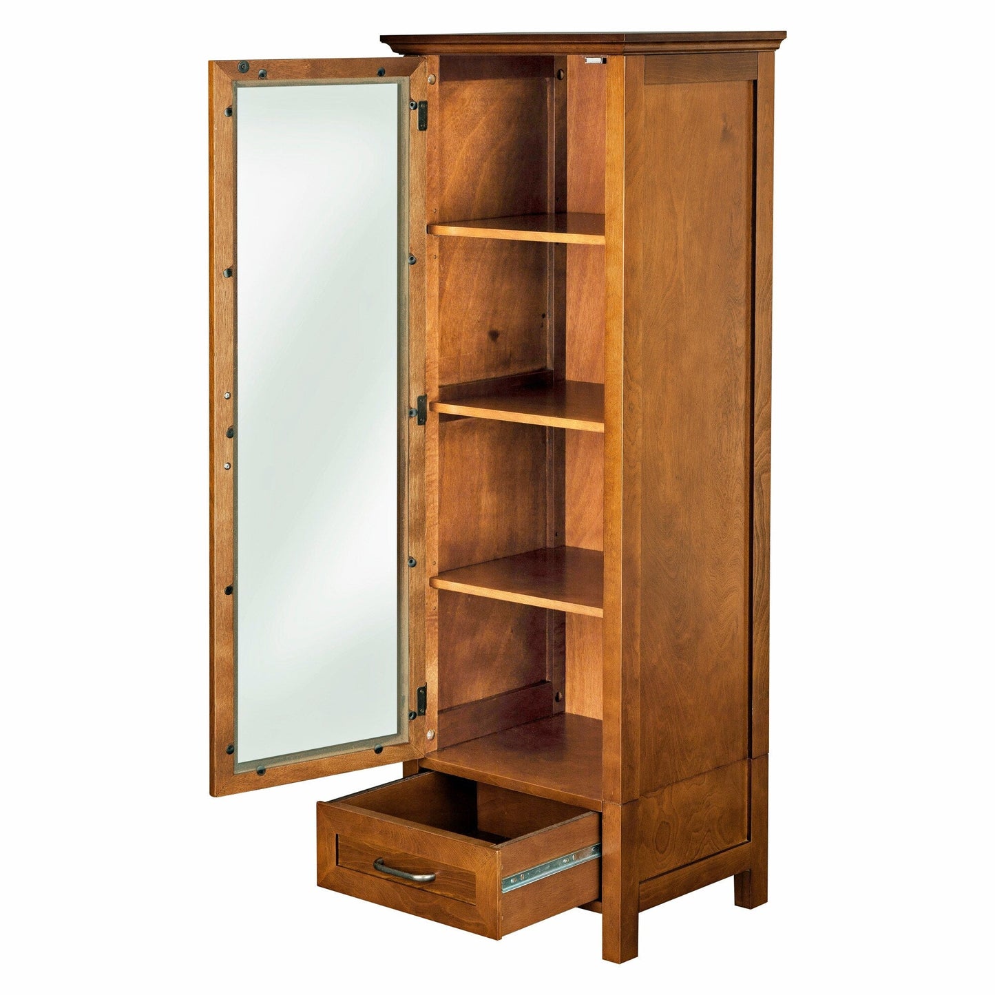 Teamson Home Avery 17-in x 48.5-in x 13.5-in Oil Oak Freestanding Linen Cabinet
