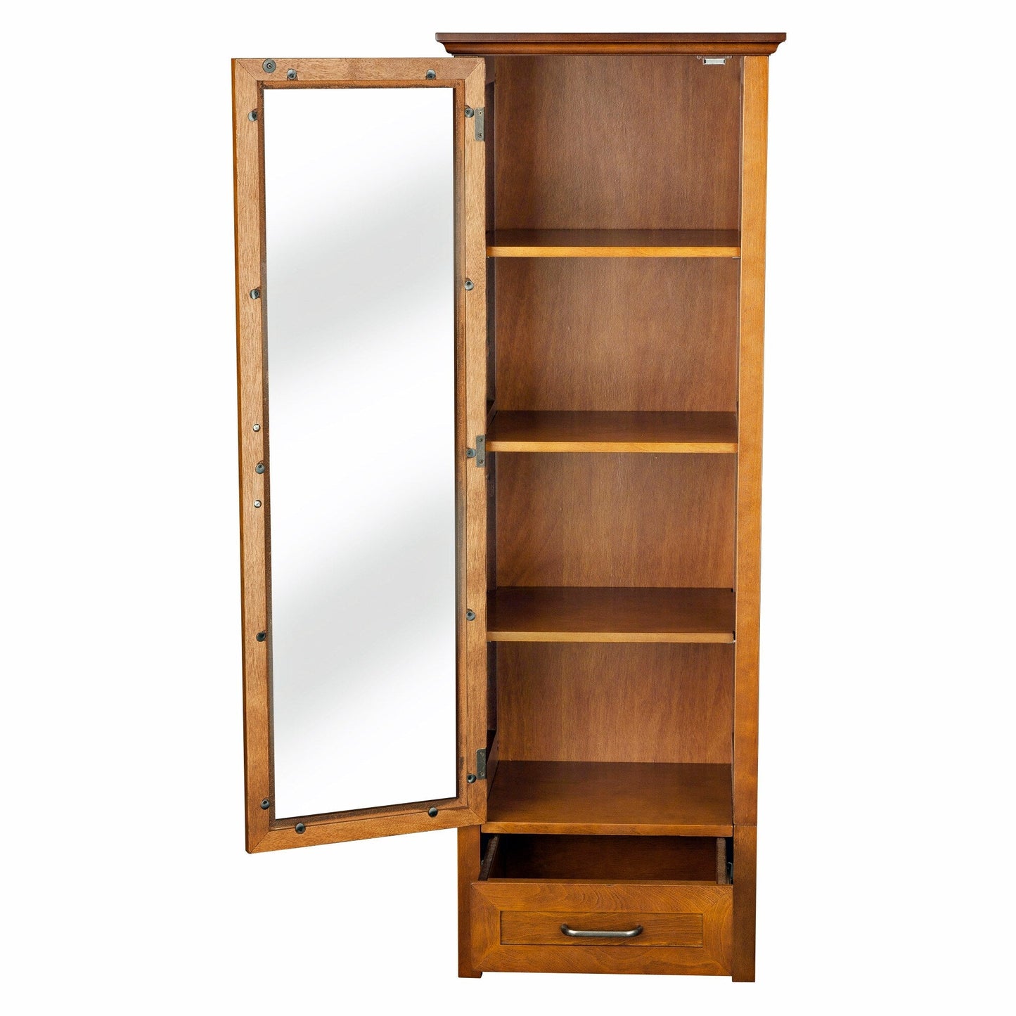 Teamson Home Avery 17-in x 48.5-in x 13.5-in Oil Oak Freestanding Linen Cabinet