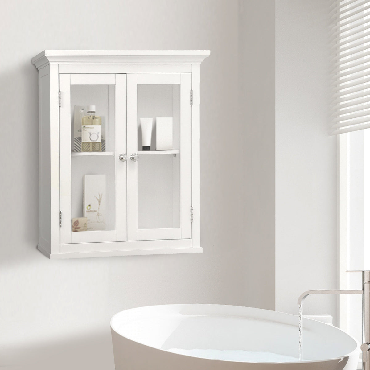 Teamson Home Madison 20-in x 24-in x 7-in White Bathroom Wall Cabinet