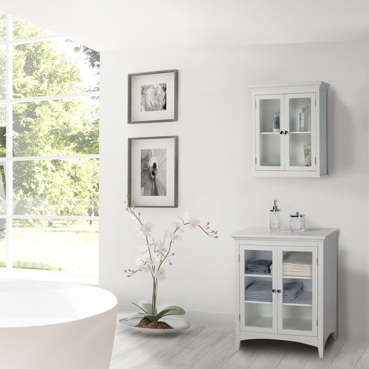Teamson Home Madison 20-in x 24-in x 7-in White Bathroom Wall Cabinet