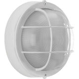 Progress Lighting Bulkheads 7.875-in White Indoor/Outdoor Flush Mount Light, P3709-30